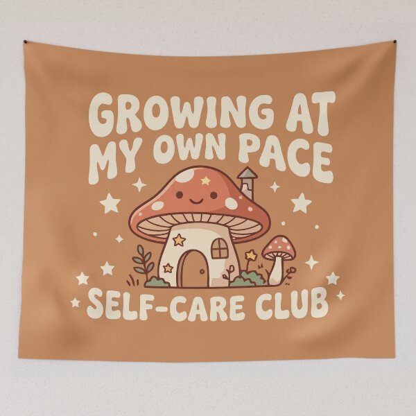Item preview, Growing At My Own Pace Self Care Club Mushroom House designed and sold by Amir Faysal.