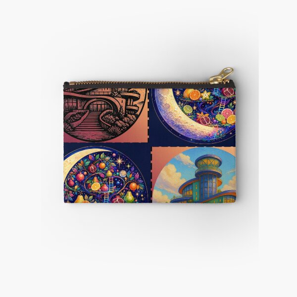 Item preview, Celestial Fruit Moon and Futuristic Architecture Collage designed and sold by suha-art.