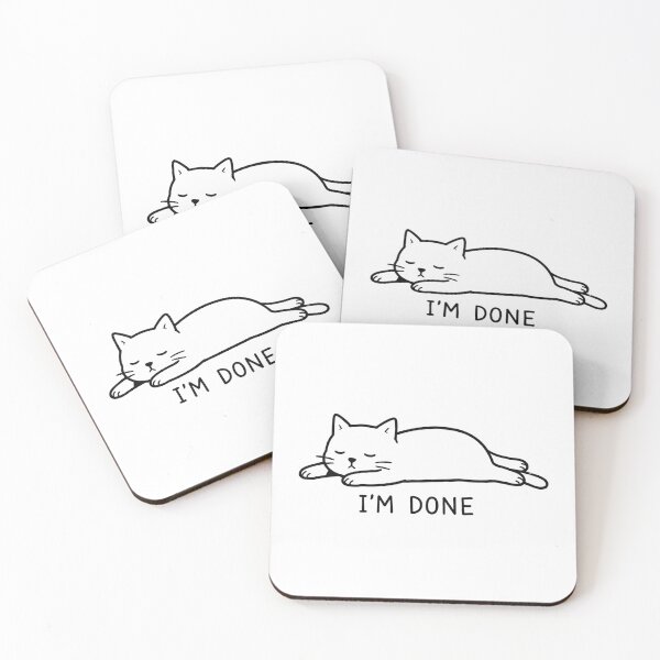 Item preview, I'm Done Sleeping Cat Funny Lazy Kitten Line Art Graphic designed and sold by The Upside Down.