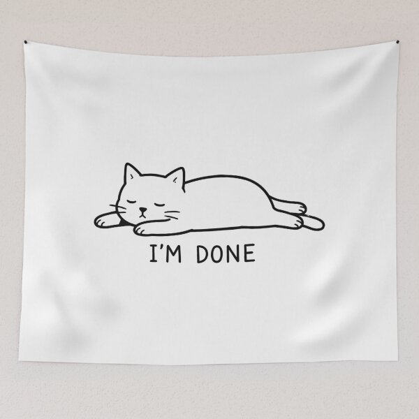 Item preview, I'm Done Sleeping Cat Funny Lazy Kitten Line Art Graphic designed and sold by The Upside Down.