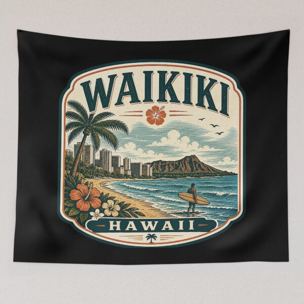 Item preview, Waikiki - Hawaii designed and sold by GoodOldVintage.