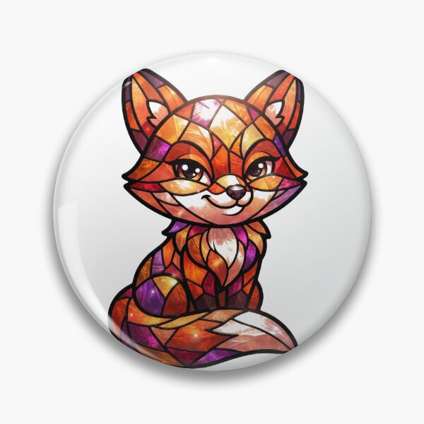 Item preview, Stained Glass Fox Sticker | Cute Mosaic Fox Art | Geometric Chibi Fox Design | Purple Blue Fox Gift designed and sold by Pawfect Prints.