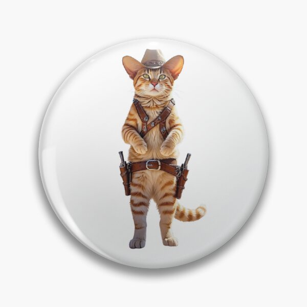 Item preview, Cowboy Cat Orange Bengal - Funny Wild West Halloween Kitten with Hat and Gun Belt designed and sold by Ghostlycats2026.