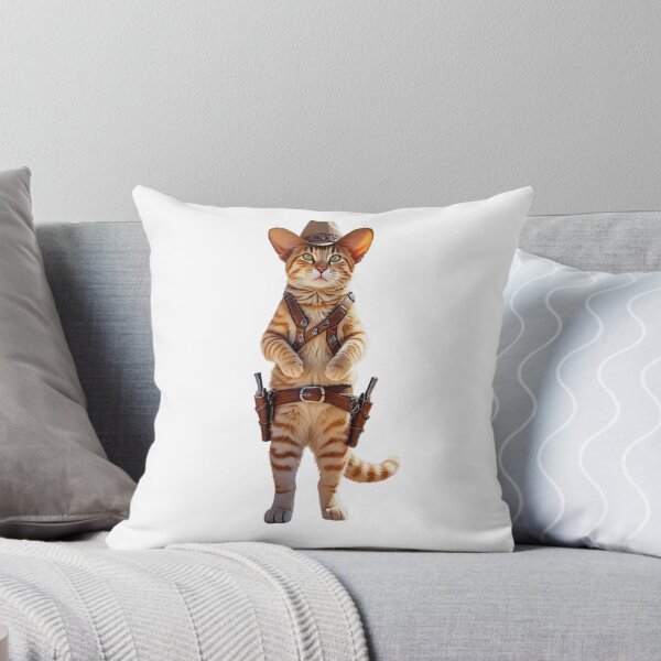Item preview, Cowboy Cat Orange Bengal - Funny Wild West Halloween Kitten with Hat and Gun Belt designed and sold by Ghostlycats2026.