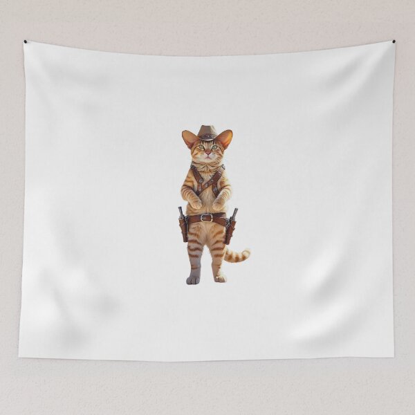 Item preview, Cowboy Cat Orange Bengal - Funny Wild West Halloween Kitten with Hat and Gun Belt designed and sold by Ghostlycats2026.