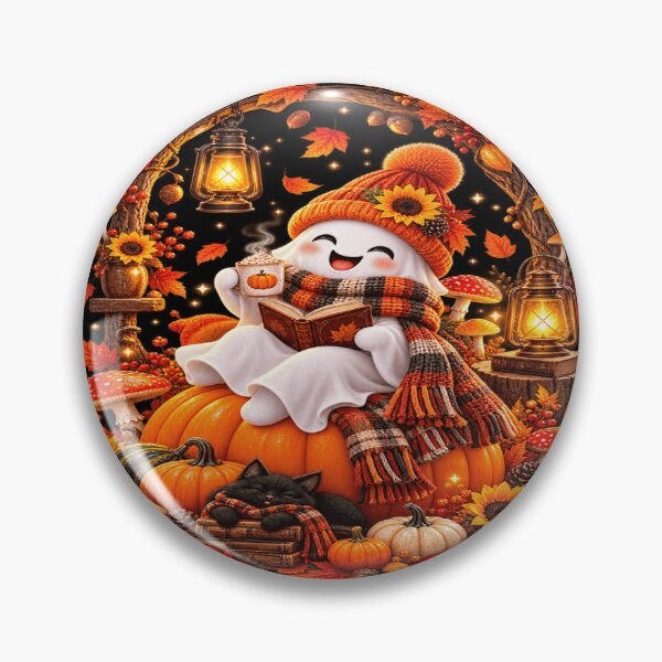 Item preview, Cozy Autumn Ghost Reading Book designed and sold by ASWIN STUDIO.