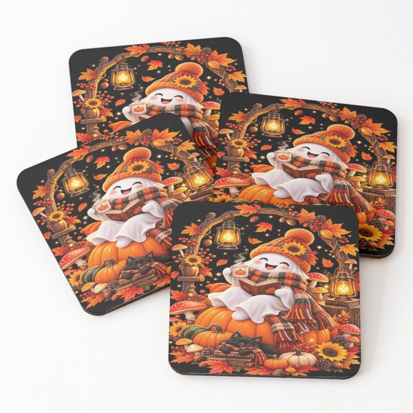 Item preview, Cozy Autumn Ghost Reading Book designed and sold by ASWIN STUDIO.