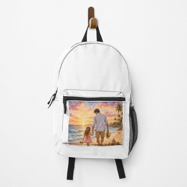 Item preview, Daddy and Daughter at the Beach – Sweet Sunset Family Watercolor designed and sold by NestDesigns01.