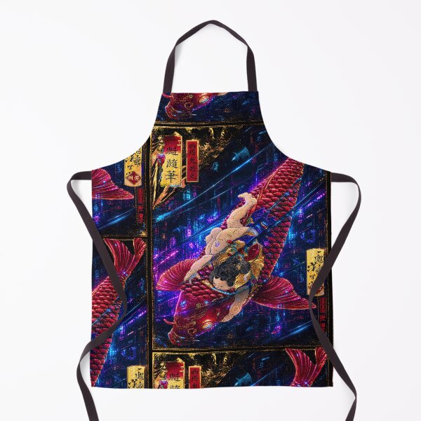 Item preview, Cyberpunk Koi Rider – Japanese Ukiyo-e Art Carp designed and sold by RhymeArc.