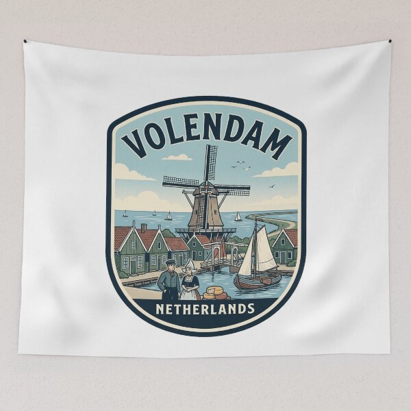Item preview, Vintage Volendam Netherlands Dutch Windmill Travel Badge designed and sold by k3rstman1.