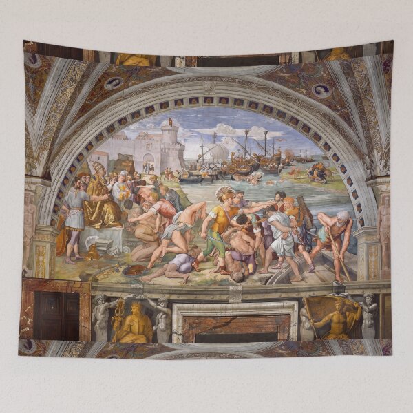 Item preview, The Battle of Ostia Renaissance Fresco designed and sold by artofuniverse.