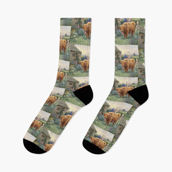 Item preview, Cottage Garden Highland Cow – Highland Cow Cottagecore Floral Impressionist Wall Art designed and sold by Tamas Das.