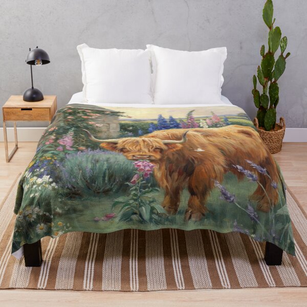 Item preview, Cottage Garden Highland Cow – Highland Cow Cottagecore Floral Impressionist Wall Art designed and sold by Tamas Das.