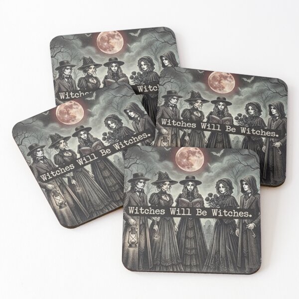 Item preview, Witches Will Be Witches - Vintage Gothic Coven Blood Moon Graveyard Halloween Art designed and sold by Ghostlycats2026.
