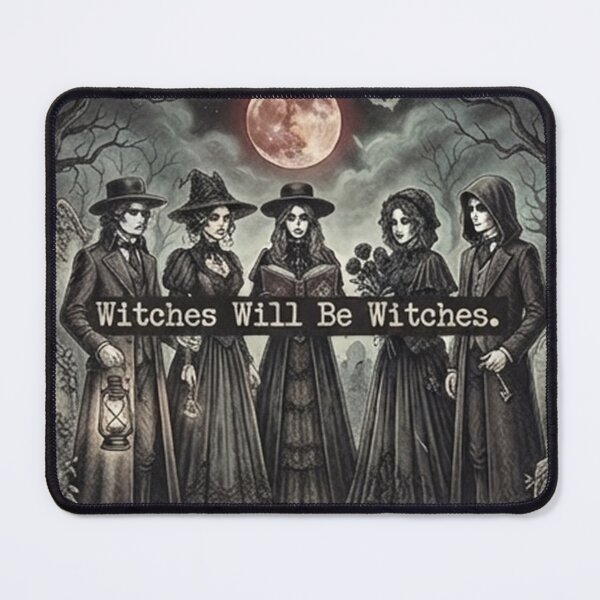 Item preview, Witches Will Be Witches - Vintage Gothic Coven Blood Moon Graveyard Halloween Art designed and sold by Ghostlycats2026.