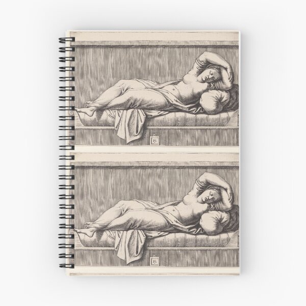 Item preview, Reclining Sleeping Woman Renaissance Engraving designed and sold by artofuniverse.
