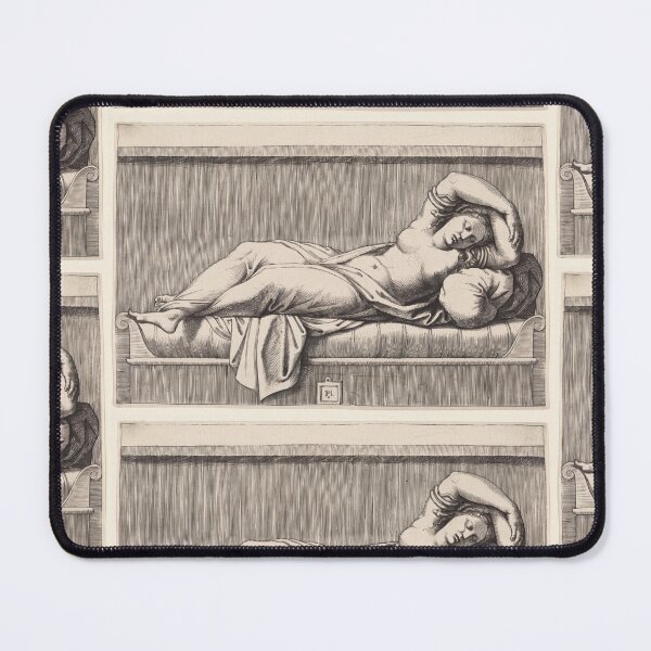 Item preview, Reclining Sleeping Woman Renaissance Engraving designed and sold by artofuniverse.
