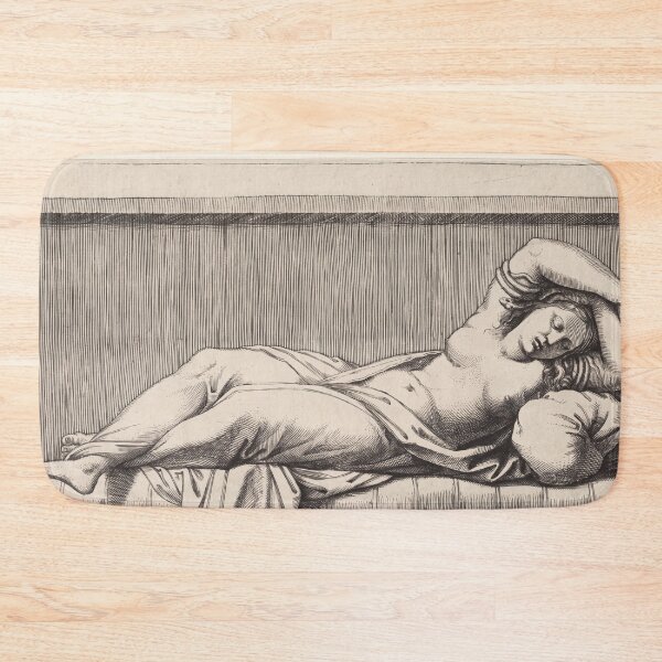 Item preview, Reclining Sleeping Woman Renaissance Engraving designed and sold by artofuniverse.