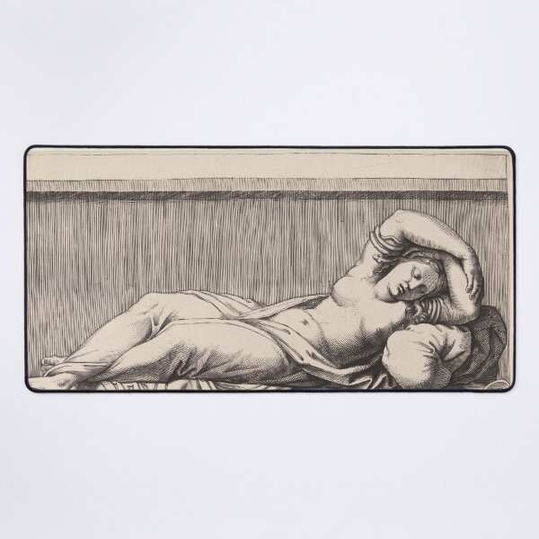 Item preview, Reclining Sleeping Woman Renaissance Engraving designed and sold by artofuniverse.