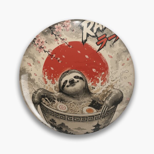 Item preview, Sloth Bath Ramen Sumie Japanese Vintage designed and sold by TomFrontierArt.
