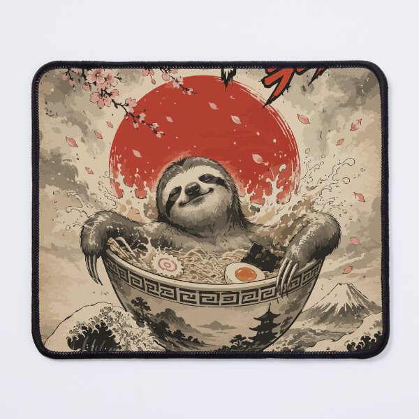 Item preview, Sloth Bath Ramen Sumie Japanese Vintage designed and sold by TomFrontierArt.