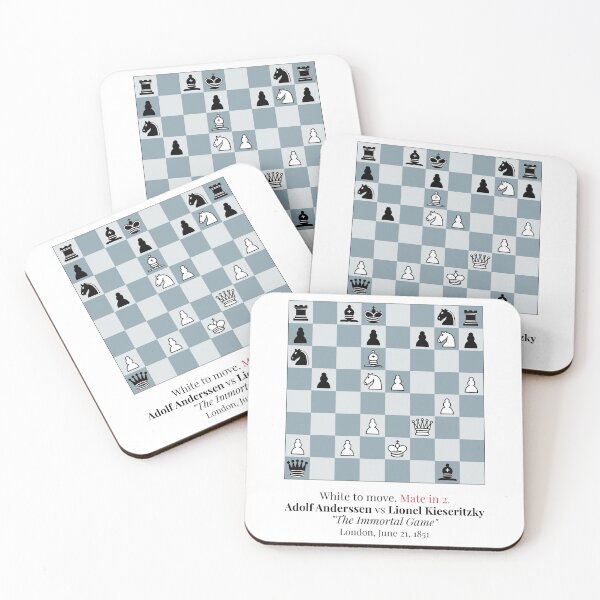 Item preview, The Immortal Game Chess Mate in 2  Anderssen vs Kieseritzky 1851 designed and sold by Sekla-Studio.