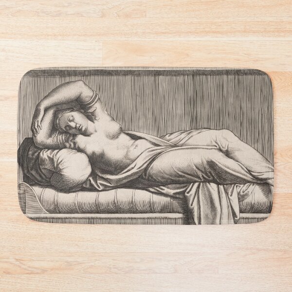 Item preview, Reclining Sleeping Nude Classical Engraving designed and sold by artofuniverse.