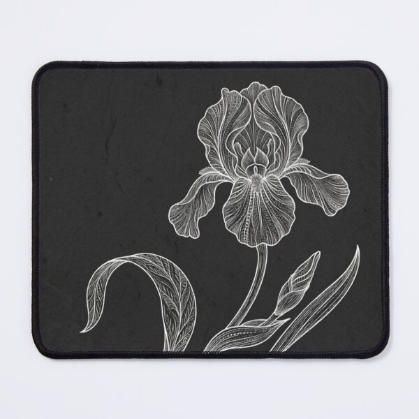 Item preview, White Chalk Iris – Botanical Scratchboard Floral Art Print – Black and White Elegant Decor designed and sold by @SHINTOSARTSTORE.