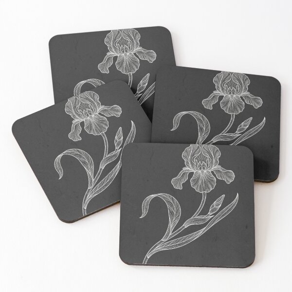 Item preview, White Chalk Iris – Botanical Scratchboard Floral Art Print – Black and White Elegant Decor designed and sold by @SHINTOSARTSTORE.