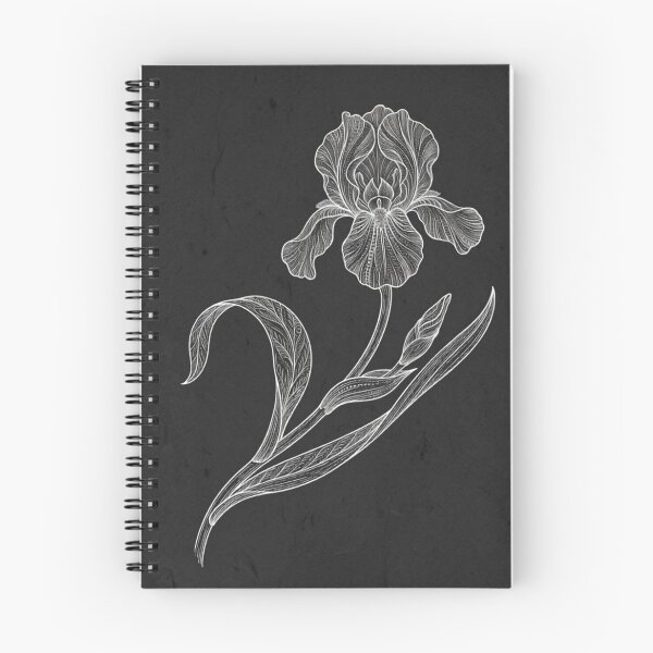 Item preview, White Chalk Iris – Botanical Scratchboard Floral Art Print – Black and White Elegant Decor designed and sold by @SHINTOSARTSTORE.