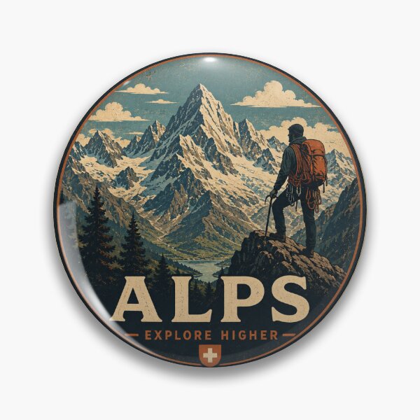 Item preview, Alps Mountains Graphic designed and sold by FanFueledStickers.