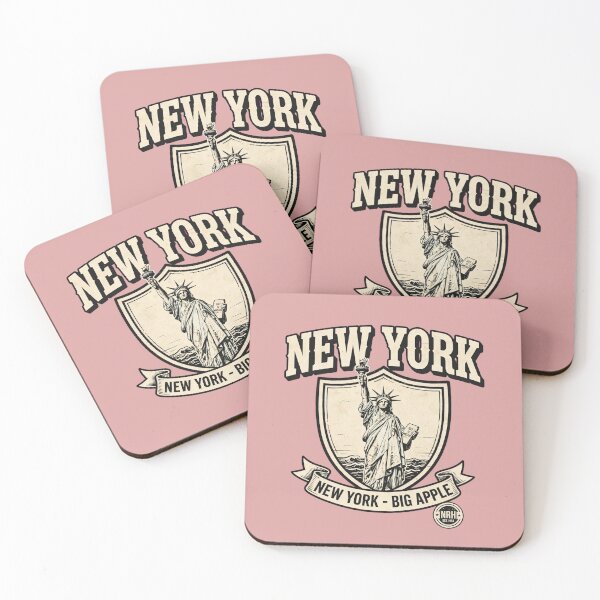 Item preview, New York Big Apple Statue Liberty Vintage Shield designed and sold by Normandy Road Heritage™ - Vintage Garage Art.