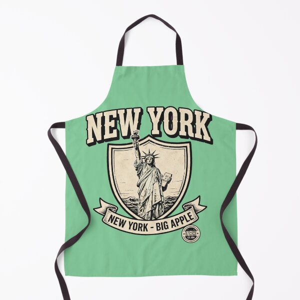 Item preview, New York Big Apple Statue Liberty Vintage Shield designed and sold by Normandy Road Heritage™ - Vintage Garage Art.