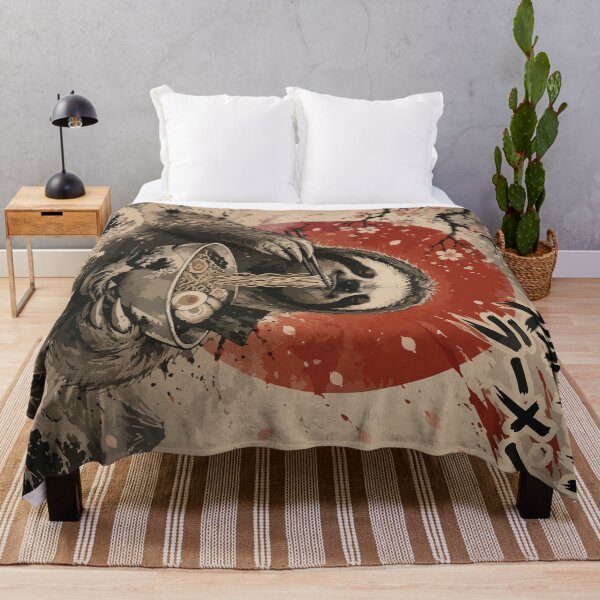 Item preview, Sloth Eating Ramen Sumie Japanese Vintage designed and sold by TomFrontierArt.