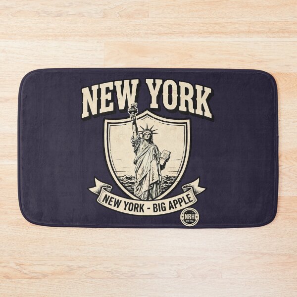 Item preview, New York Big Apple Statue Liberty Vintage Shield designed and sold by Normandy Road Heritage™ - Vintage Garage Art.