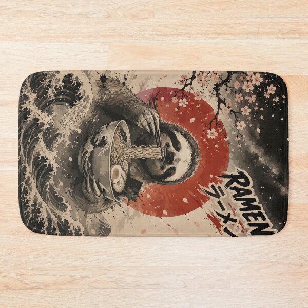 Item preview, Sloth Eating Ramen Sumie Japanese Vintage designed and sold by TomFrontierArt.