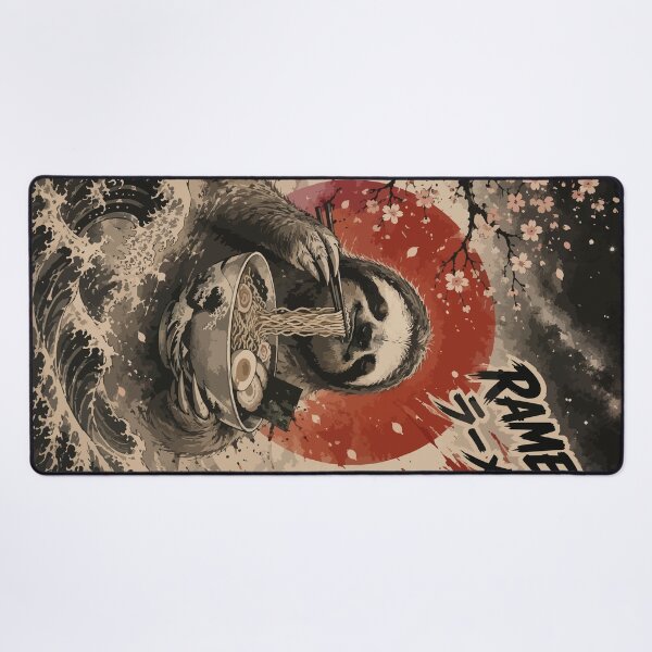 Item preview, Sloth Eating Ramen Sumie Japanese Vintage designed and sold by TomFrontierArt.