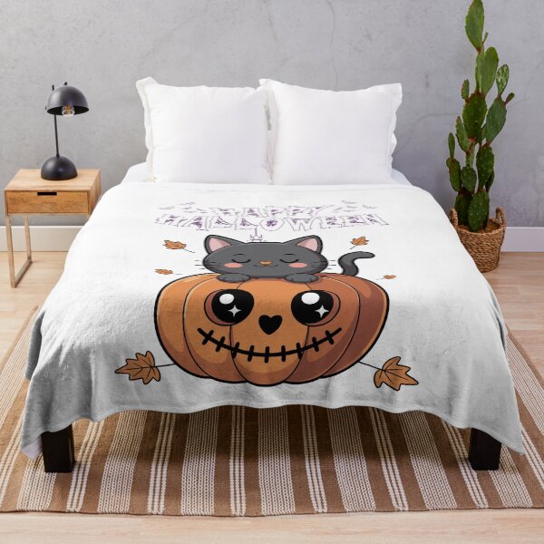 Item preview, Cute Black Cat Pumpkin Halloween designed and sold by Sela Art .