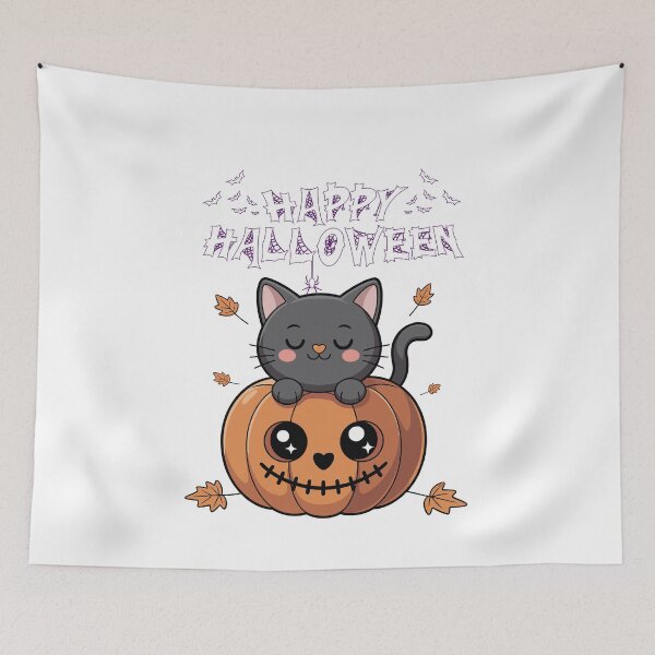 Item preview, Cute Black Cat Pumpkin Halloween designed and sold by Sela Art .