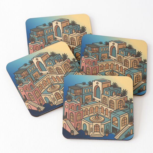 Item preview, Isometric Moroccan Village Architecture Illustration designed and sold by Suha Design Studio.