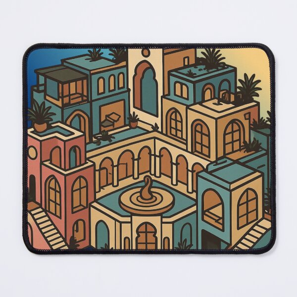 Item preview, Isometric Moroccan Village Architecture Illustration designed and sold by suha-art.