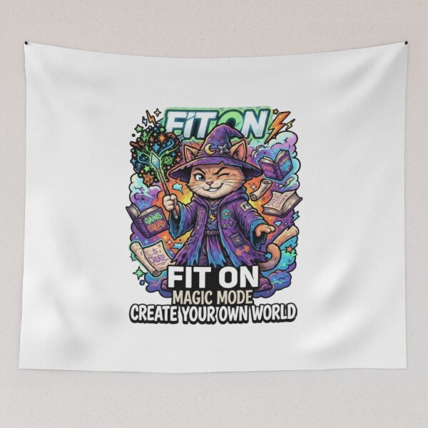 Item preview, FIT ON Magic Wizard Cat – Funny Fantasy Cat Magic Streetwear T-Shirt designed and sold by Fit On.