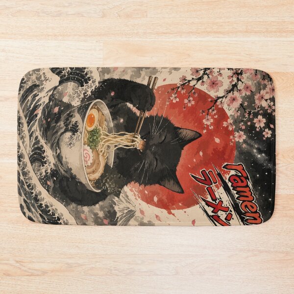 Item preview, Black Cat Ramen Sumie Japanese Vintage designed and sold by TomFrontierArt.
