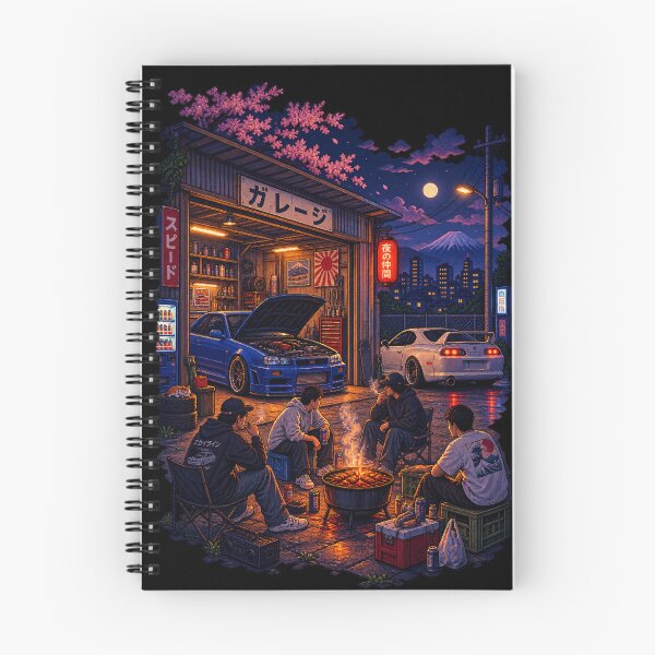 Item preview, Retro Japanese Garage Meet – Pixel Car Culture designed and sold by BYVOK.