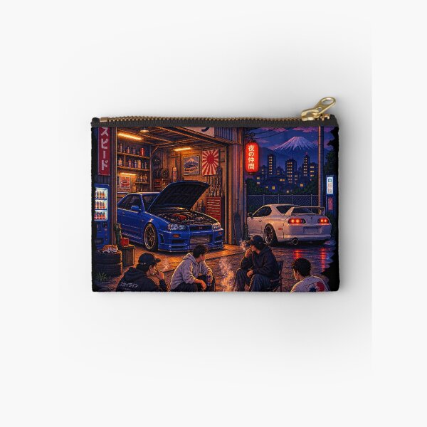 Item preview, Retro Japanese Garage Meet – Pixel Car Culture designed and sold by BYVOK.