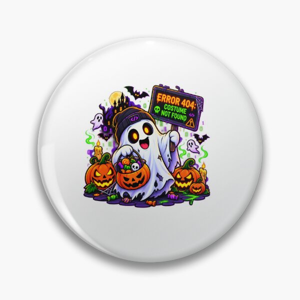 Item preview, Error 404 Costume Not Found Spooky Ghost Halloween T-Shirt and Sticker designed and sold by PixelForge Studio2.