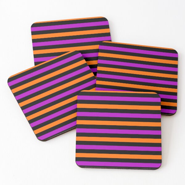 Item preview, Orange And Purple Stripes Design Black  designed and sold by PatternTitan.