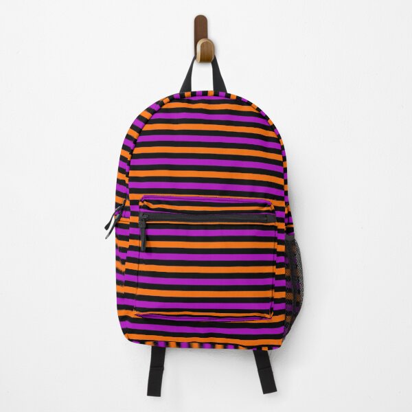 Item preview, Orange And Purple Stripes Design Black  designed and sold by PatternTitan.