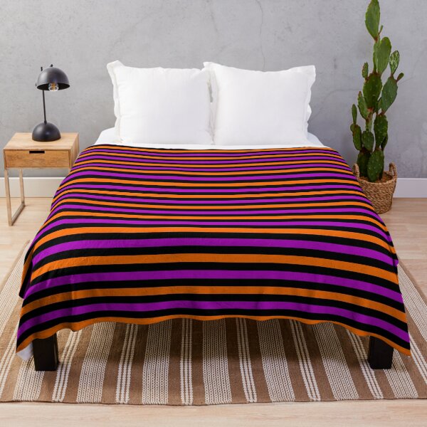 Item preview, Orange And Purple Stripes Design Black designed and sold by PatternTitan.
