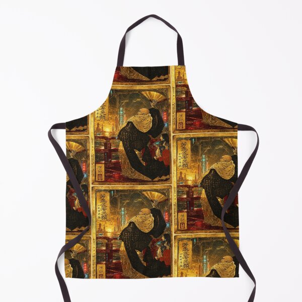 Item preview, Cyberpunk Monk – Futuristic Japanese Ukiyo-e Gold designed and sold by RhymeArc.